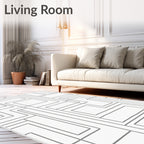Minimalist Gray Abstract Geometric Rug