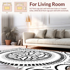 Abstract Lined Mandala Pattern Rug