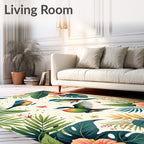 Tropical Birds Hibiscus Floral Pattern Rug
