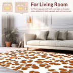 Brown Abstract Blob Pattern Rug