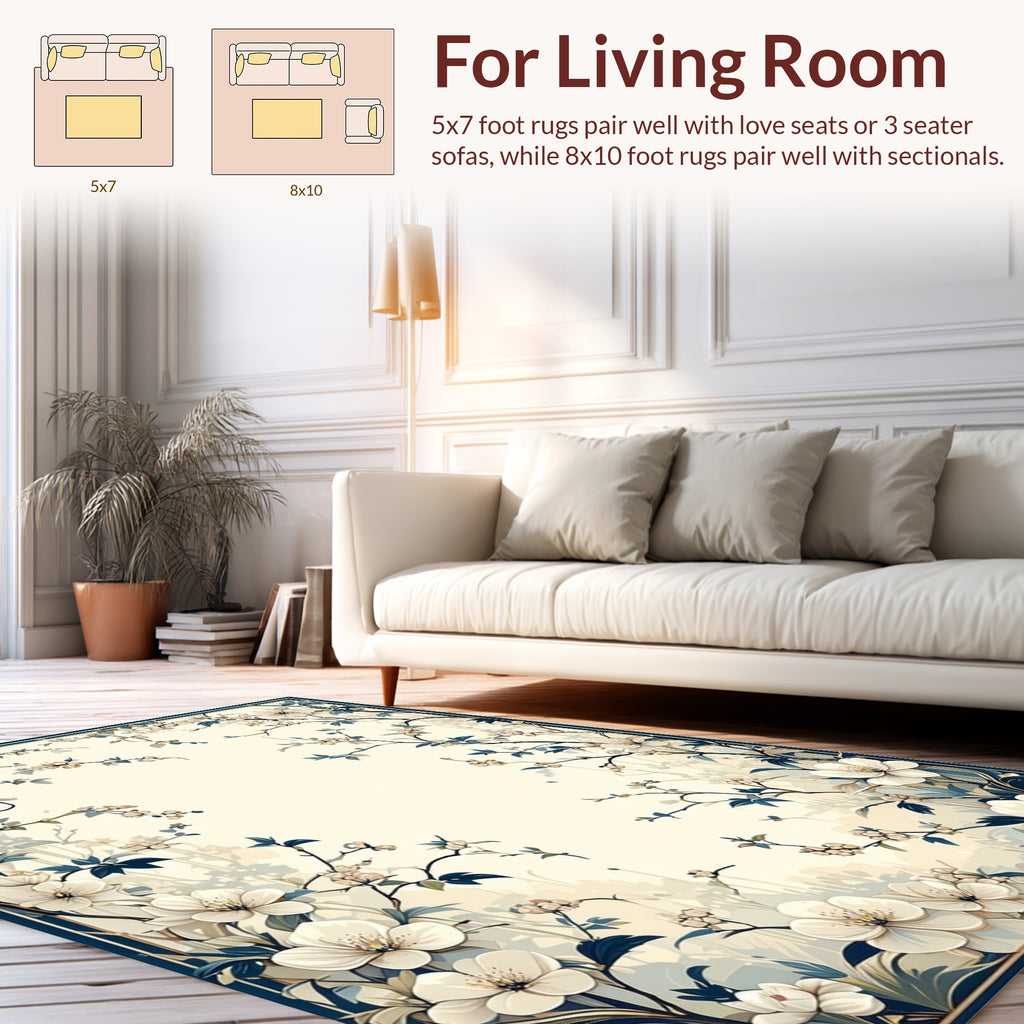 Floral Vine Branch Art Rug