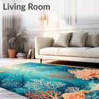 Underwater Coral Reef Starfish Fish Rug