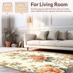 Coral Blossom Vine Botanical Rug