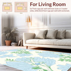 Light Blue Floral Vine Pattern Rug