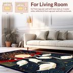 Celestial Swans Radiant Mandalas Rug