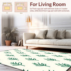 Simple Green Leaf Pattern Rug