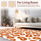 Bold Orange And Beige Animal Print Rug