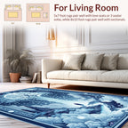 Mystical Blue Tree of Life Landscape Rug