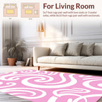 Classic Pink Swirl Pattern Design Rug