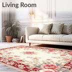 Ornate Floral Vine Cream Rug