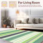 Green Toned Horizontal Stripe Design Rug