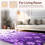 Purple Floral Bird Silhouette Rug