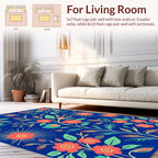 Coral Flower and Leaf Pattern Rug