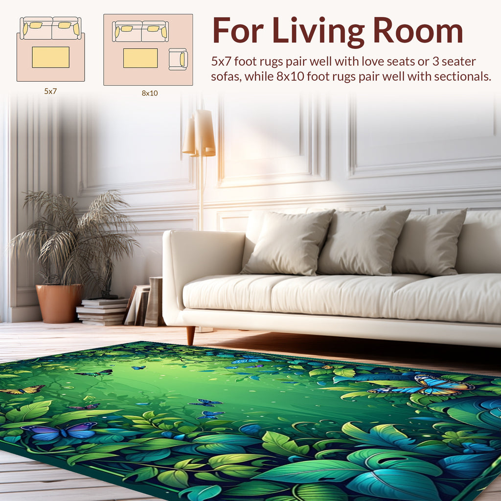 Enchanted Forest Butterfly Design Rug
