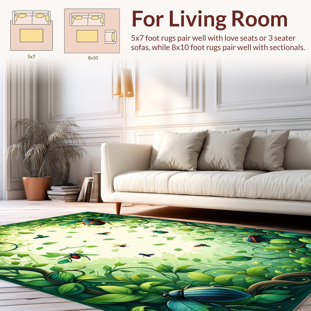 Enchanted Woodland Bugs And Leaves Rug