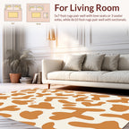 Abstract Terracotta Blob Pattern Rug