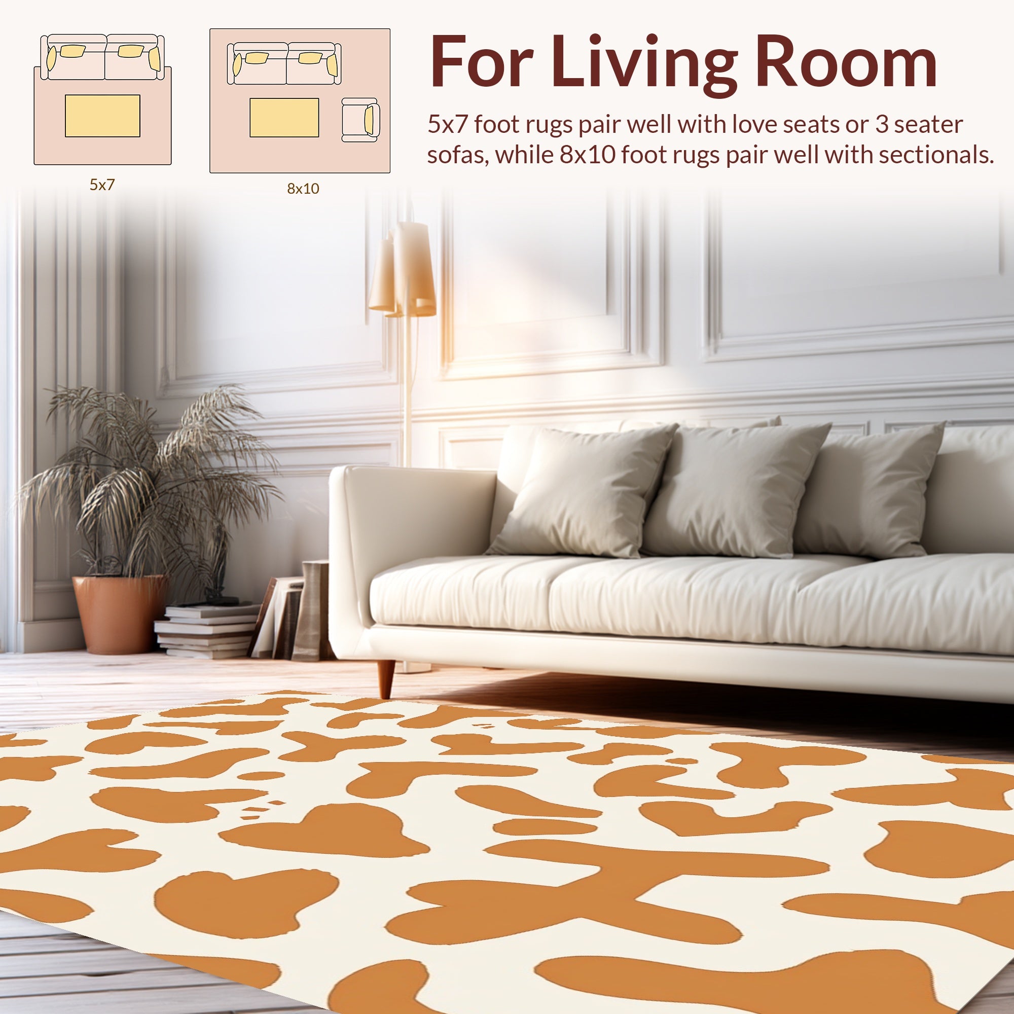 Abstract Terracotta Blob Pattern Rug
