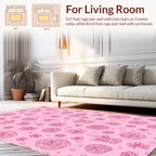 Whimsical Floral Sketch Pattern Rug