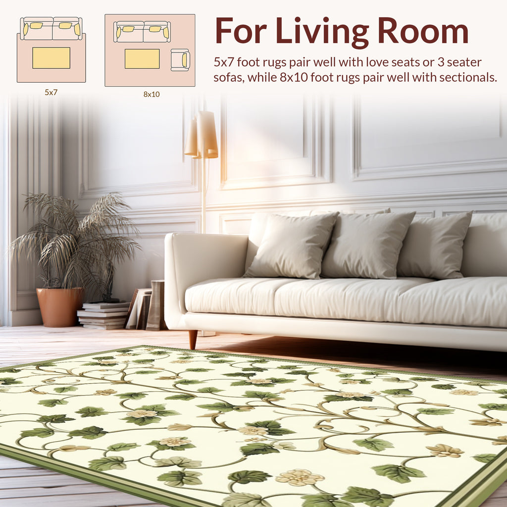 Regal Vine With Floral Detail Rug