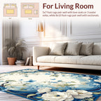 Whimsical Blue Floral Butterfly Embrace Rug