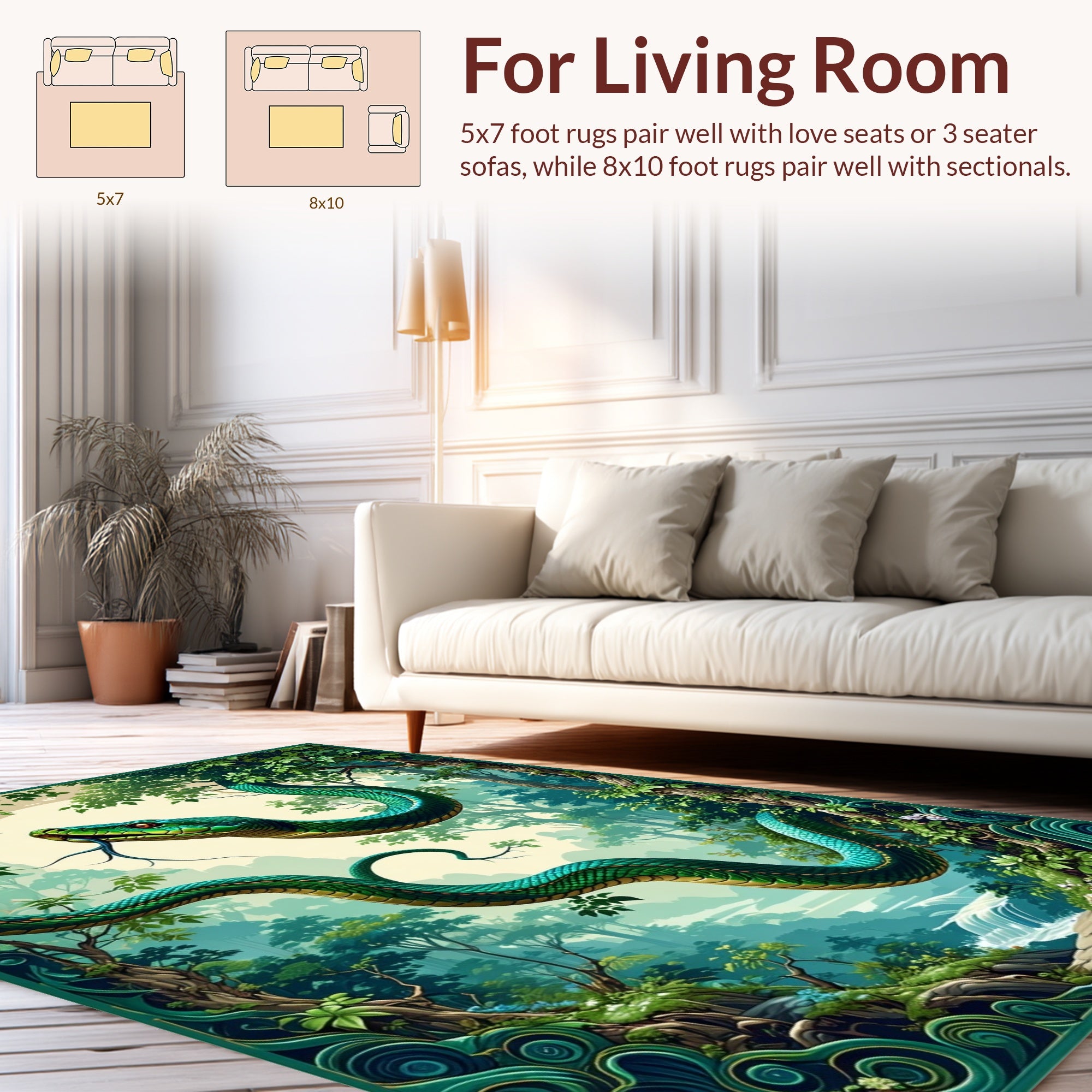 Enchanted Forest Serpent Swirl Rug