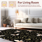 Elegant Butterfly Floral Botanical Design Rug
