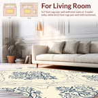 Classic Damask Floral Swirls Design Rug