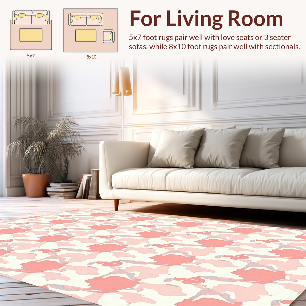 Abstract Coral Soft Pink Pattern Rug