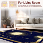 Cosmic Sun Moon Geometric Design Rug