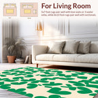Abstract Heart Pattern Green Beige Rug