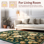 Cream Roses Botanical Garland Rug