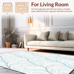 Teal Leaf Branch Pattern Design Rug