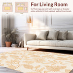 Botanical Outline Warm Hues Pattern Rug
