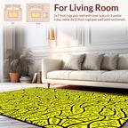 Abstract Yellow Organic Pattern Rug