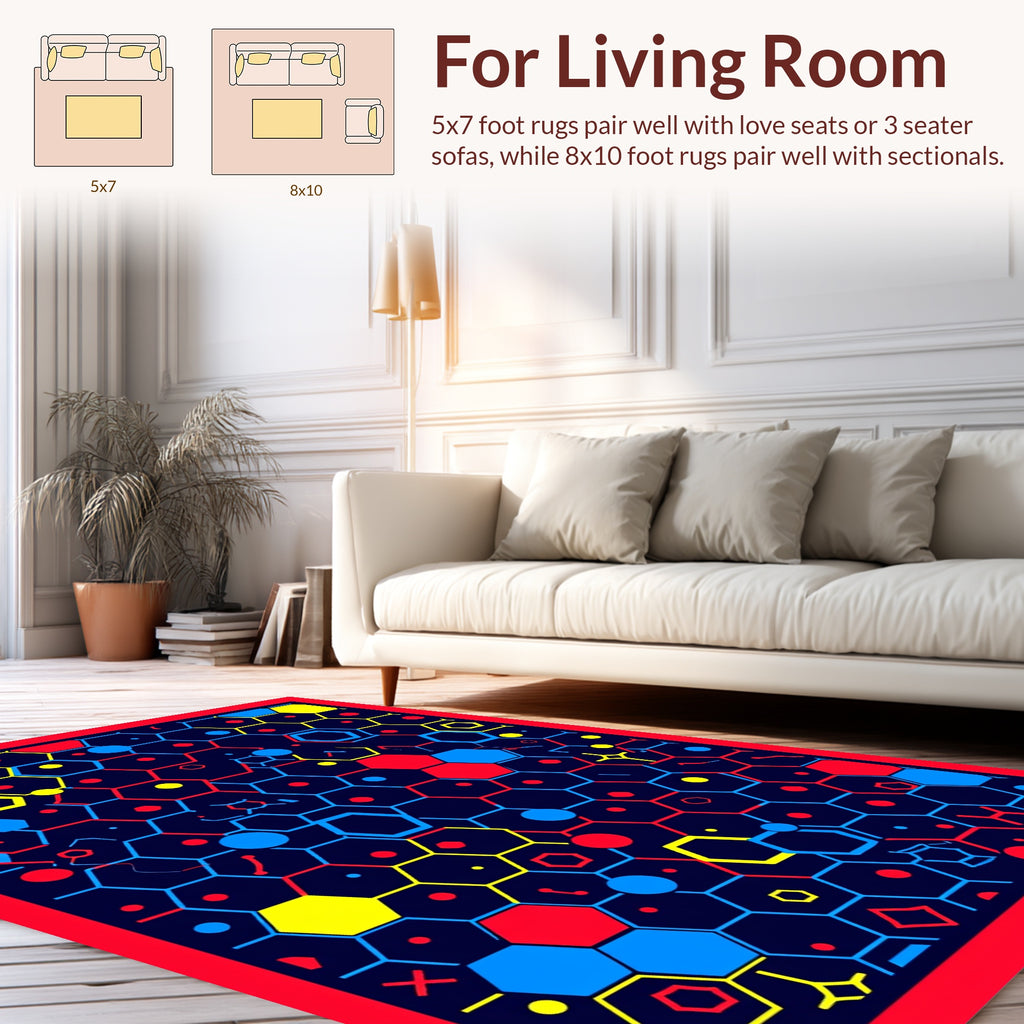 Geometric Hexagon Pattern Rug