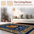 Ornate Tiger Face Pattern Rug