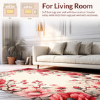 Blooming Pink and Red Floral Branches Rug