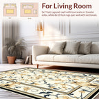 Elegant Cream Floral Vine Pattern Rug