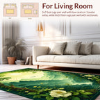 Hazy Green Mountain Serenity Floral Rug