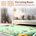 Nature Butterflies Floral Garden Pattern Rug