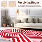 All Over Red Geometric Pattern Rug