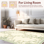 Pale Green Floral Vines Pattern Rug