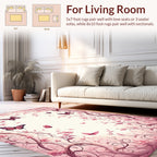 Pink Butterflies Floral Vines Rug