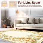 Elegant Floral Scrollwork Botanical Design Rug