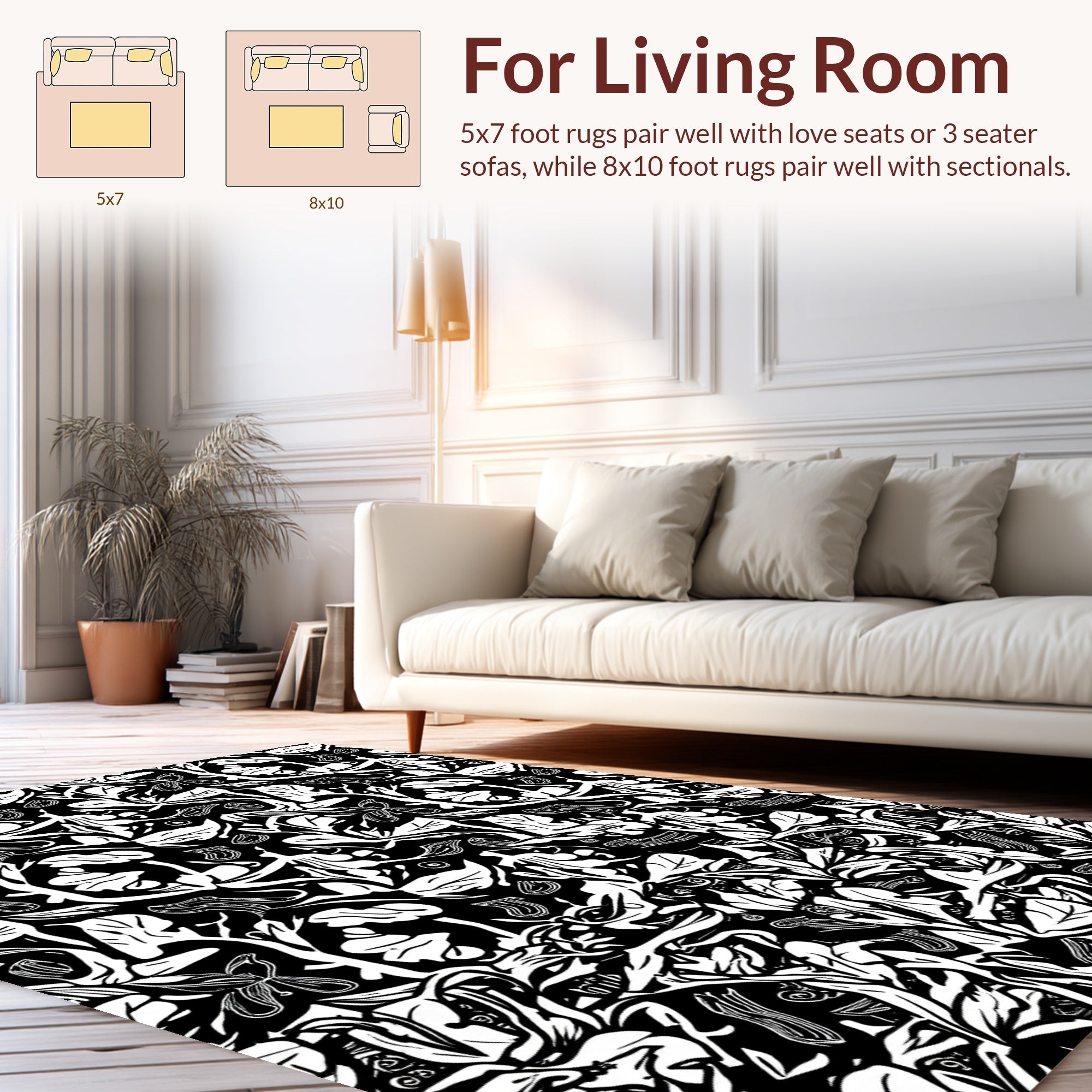 Bold Floral Abstract Pattern Rug