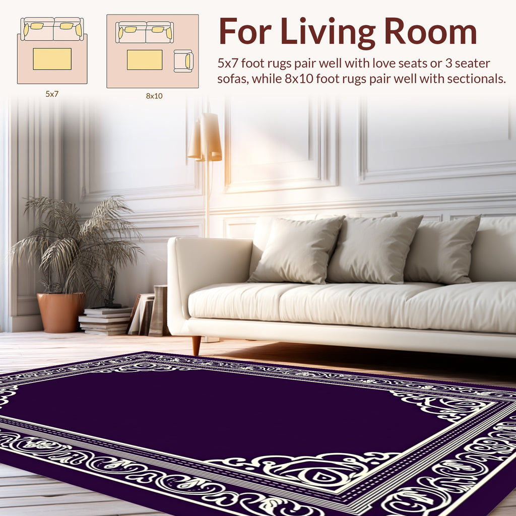 Intricate Floral Border Design Rug