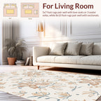 Delicate Floral Botanical Sketch Rug