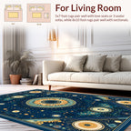 Celestial Sunburst Star Medallion Design Rug