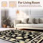 Ornate Golden Vine Scroll Design Rug