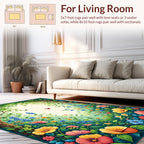 Whimsical Forest Floral Butterfly Rug